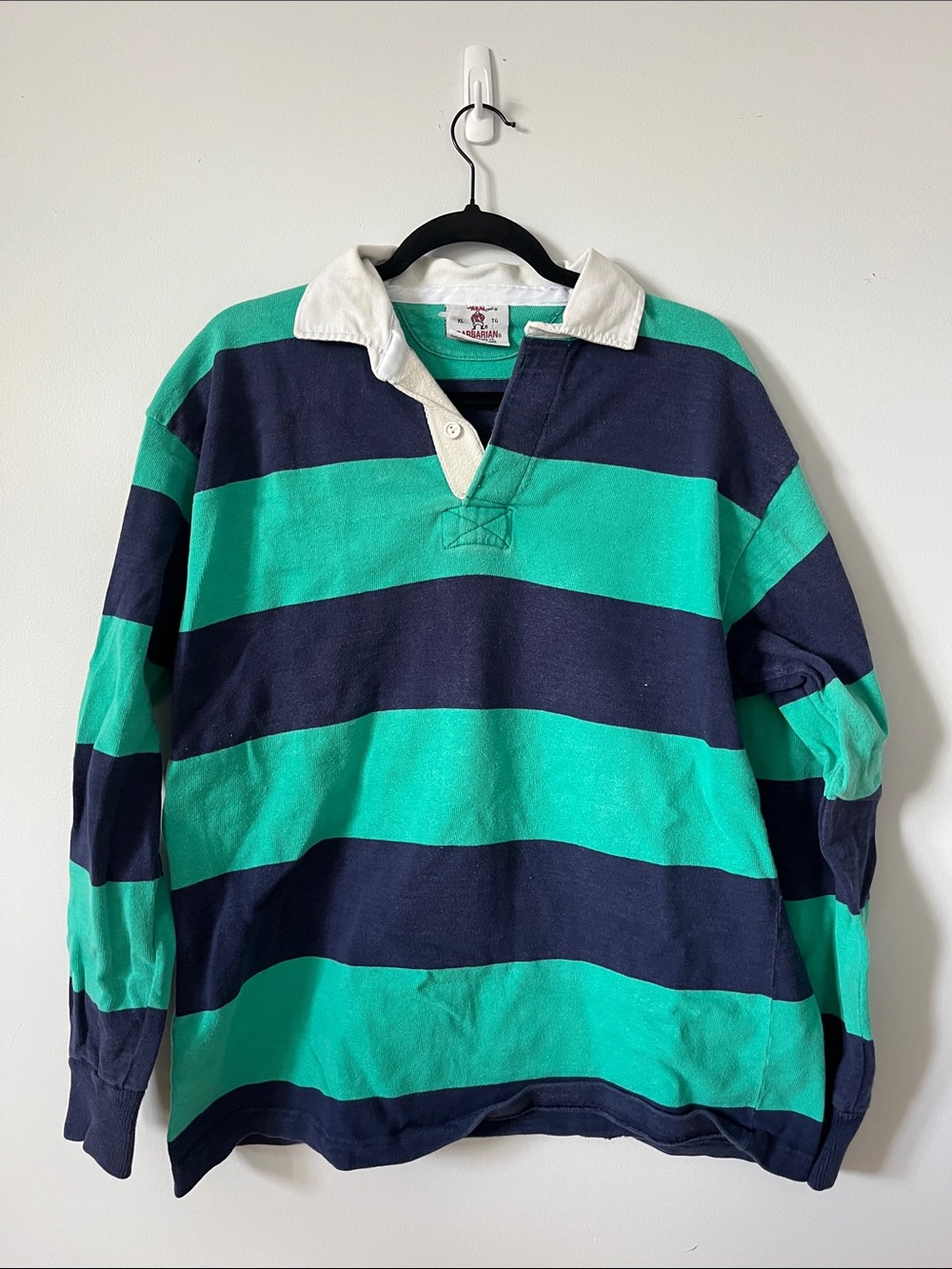 Barbarian Striped Rugby Shirt - Green & Navy